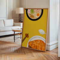 Le tableau accroché en situation dans un intérieur meublé.
