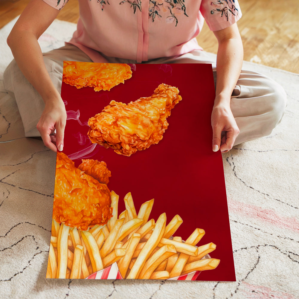 L'impression présentée en poster, sans encadrement, sur un mur neutre.