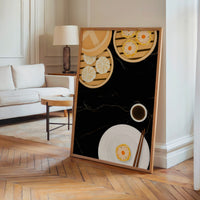 Le tableau accroché en situation dans un intérieur meublé.