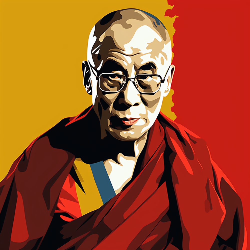 Dalai Lama pop fight-Canvas-artwall-Artwall
