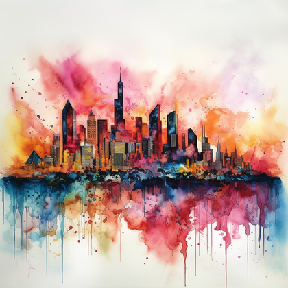 Striking City Skyline-Canvas-artwall-Artwall