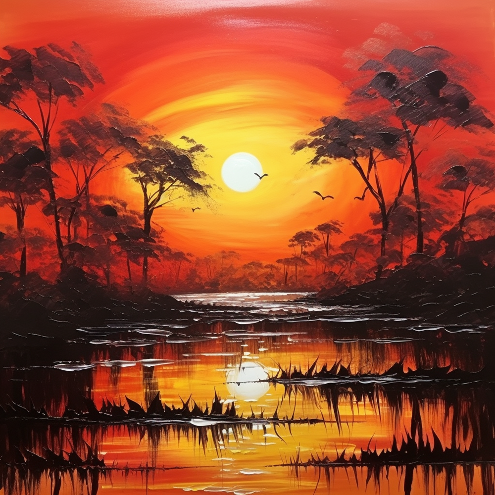 Serene Sunset Masterpiece-Canvas-artwall-Artwall