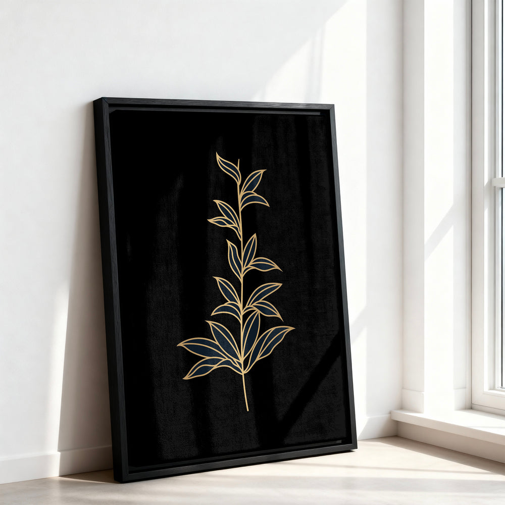 Le tableau accroché en situation dans un intérieur meublé.