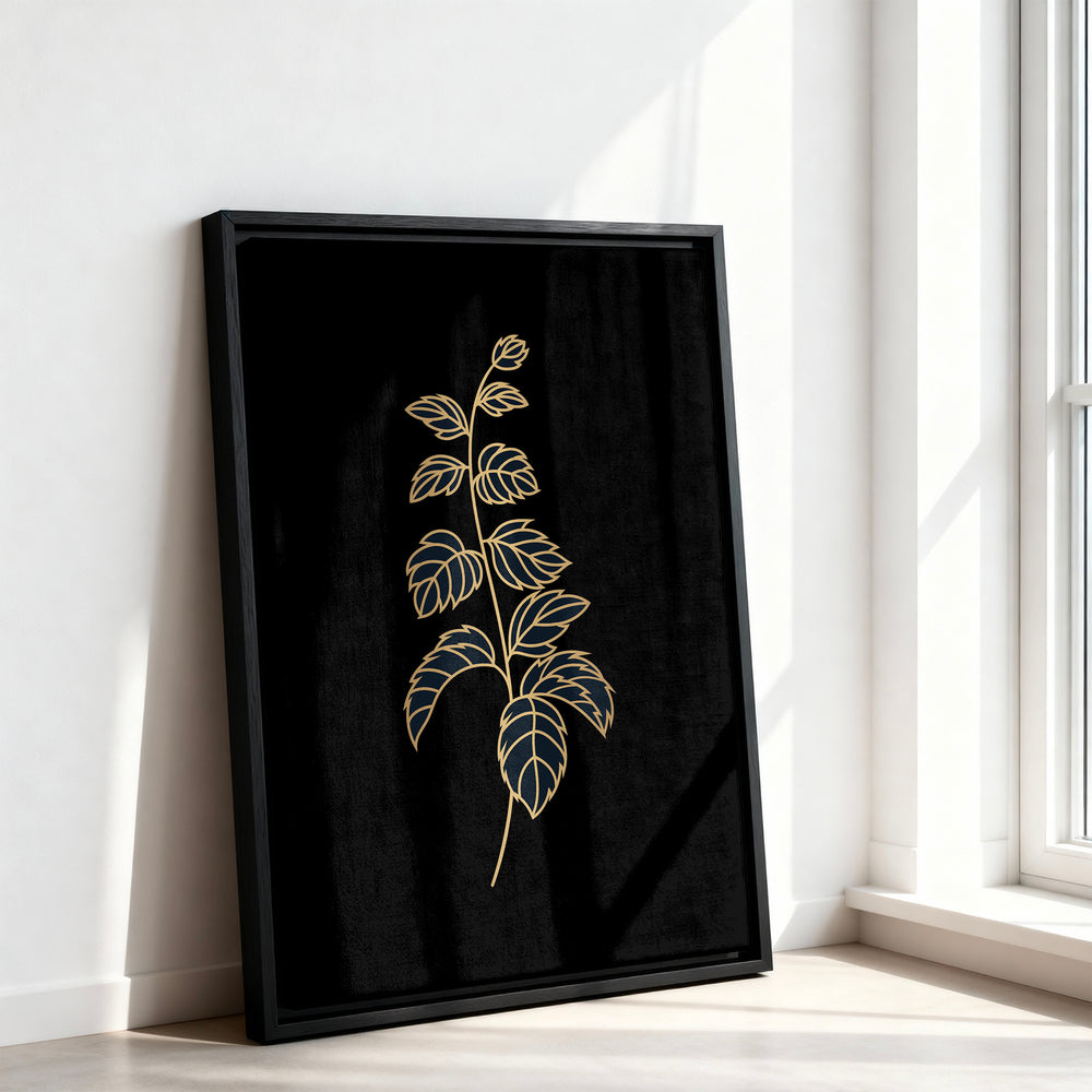 Le tableau accroché en situation dans un intérieur meublé.