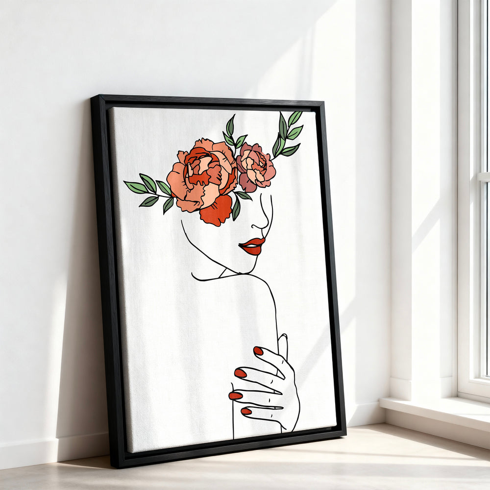 Le tableau accroché en situation dans un intérieur meublé.