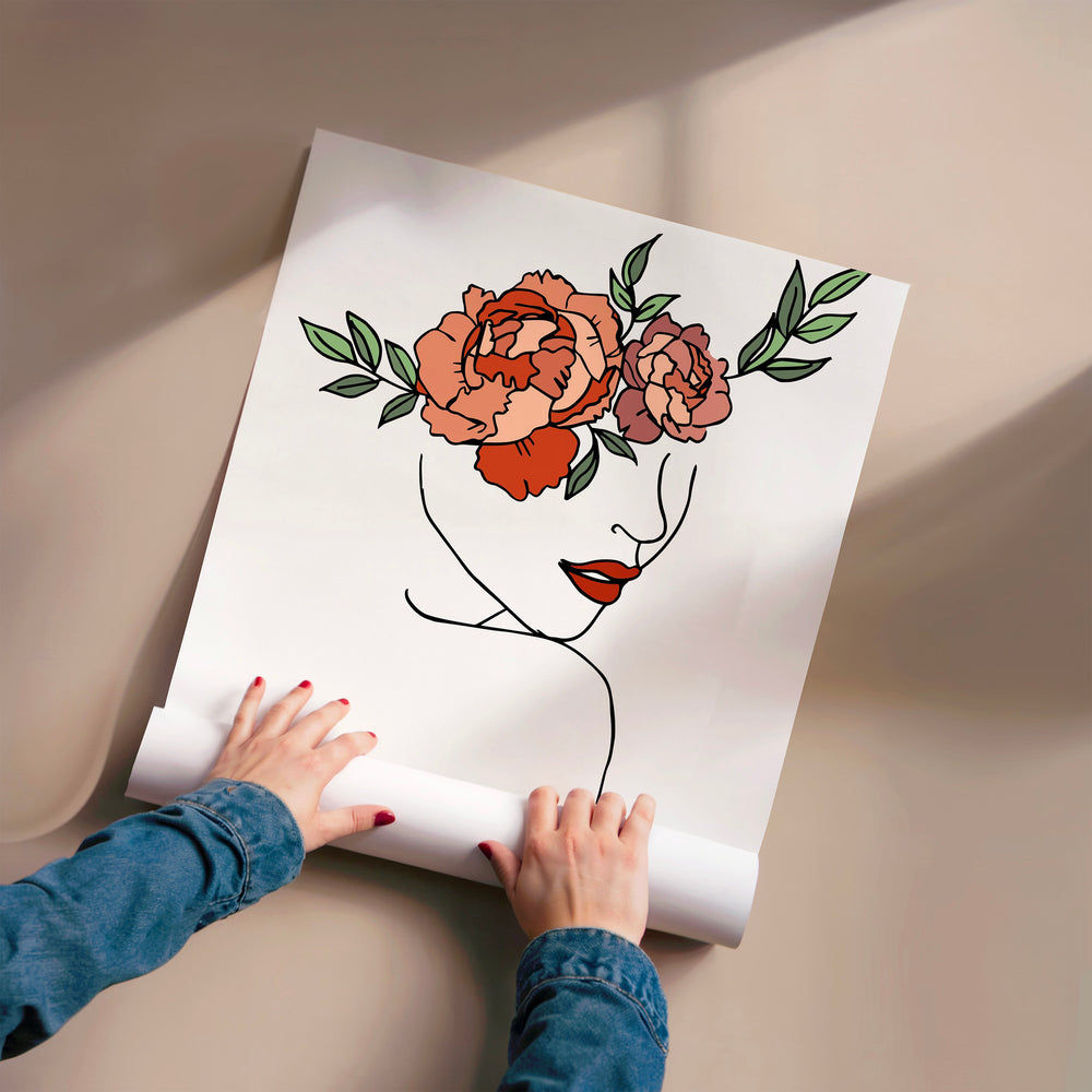 L'impression présentée en poster, sans encadrement, sur un mur neutre.