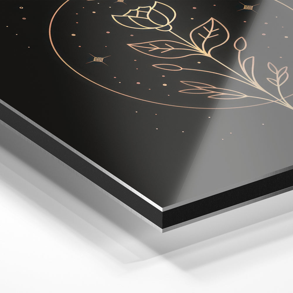 Gros plan du relief : la surépaisseur d'encre en lumière rasante sur aluminium Dibond.