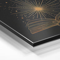 Gros plan de la matière : le tirage contrecollé sur aluminium Dibond mat, tranche visible.