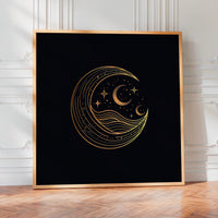 L'impression présentée en poster, sans encadrement, sur un mur neutre.