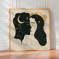 L'impression présentée en poster, sans encadrement, sur un mur neutre.