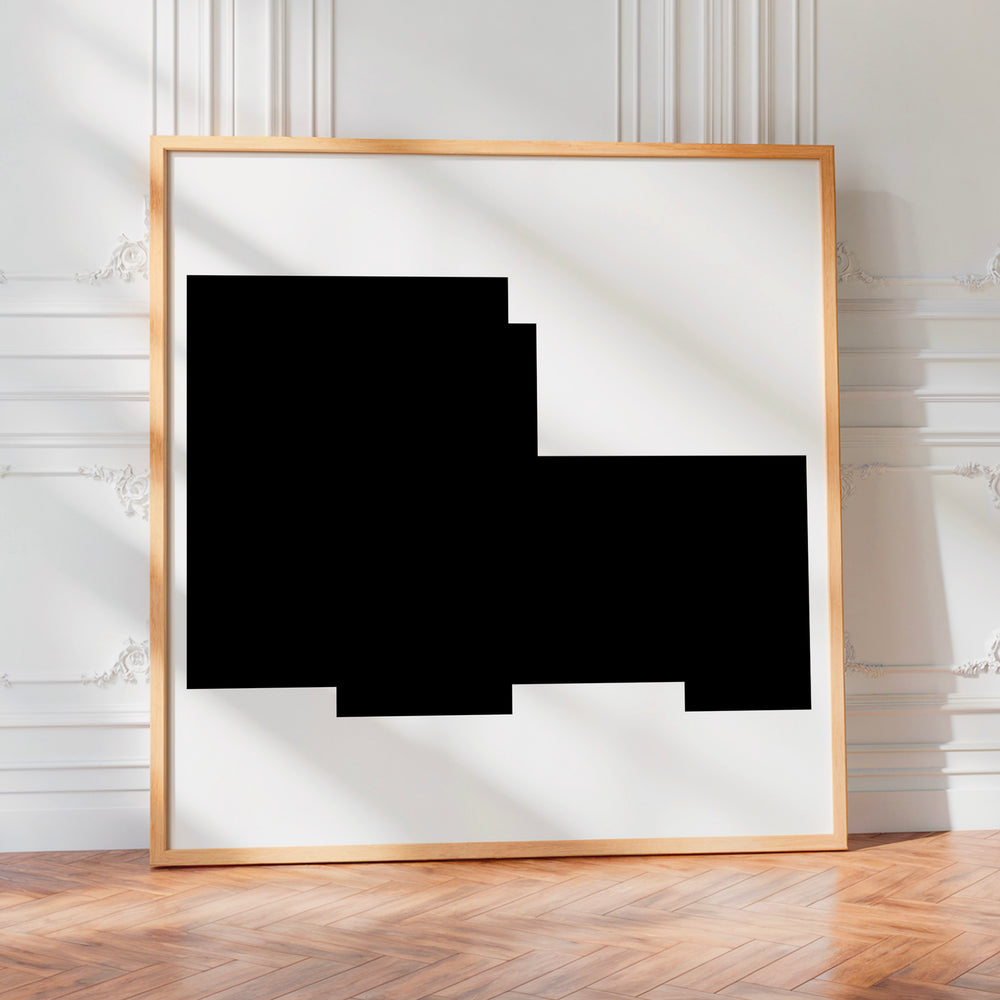 L'impression présentée en poster, sans encadrement, sur un mur neutre.