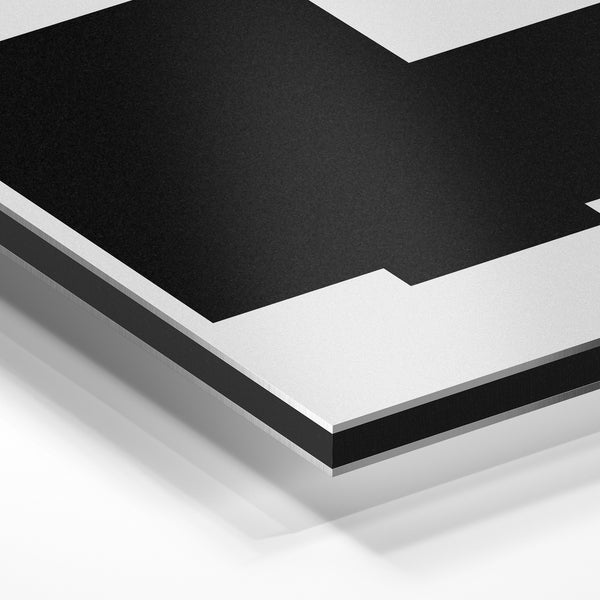 Formes géométriques noir et blanc abstrait — Aluminium Dibond