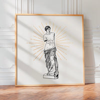 Le tableau accroché en situation dans un intérieur meublé.