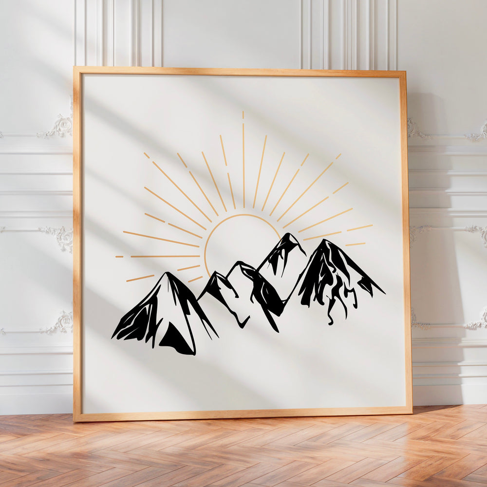 L'impression présentée en poster, sans encadrement, sur un mur neutre.
