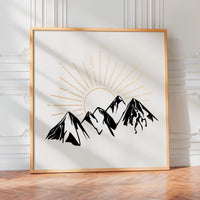 L'impression présentée en poster, sans encadrement, sur un mur neutre.