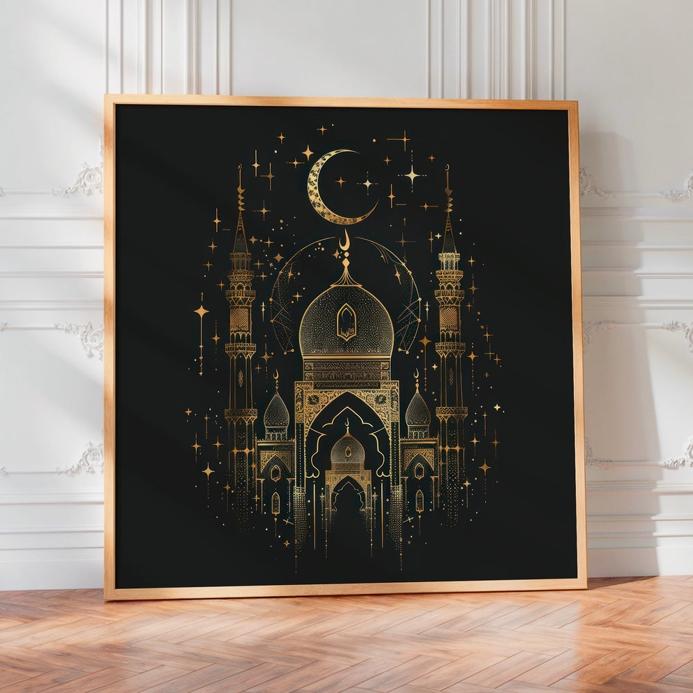 Le tableau accroché en situation dans un intérieur meublé.
