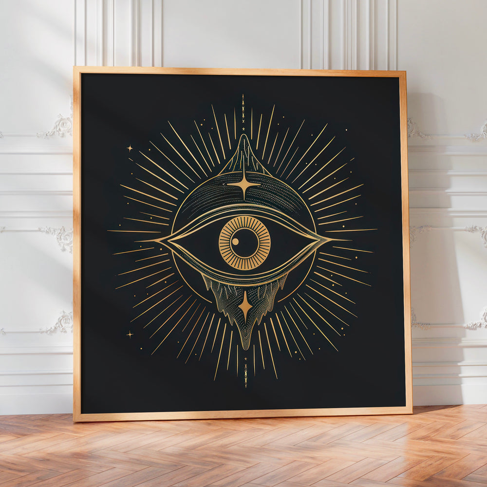 Le tableau accroché en situation dans un intérieur meublé.