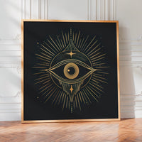 Le tableau accroché en situation dans un intérieur meublé.