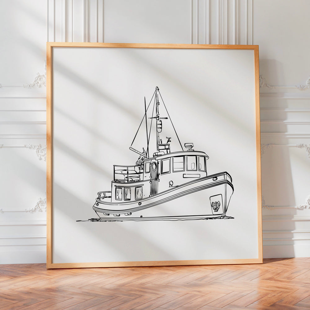 L'impression présentée en poster, sans encadrement, sur un mur neutre.
