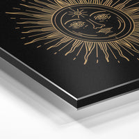 Gros plan de la matière : le tirage contrecollé sur aluminium Dibond mat, tranche visible.
