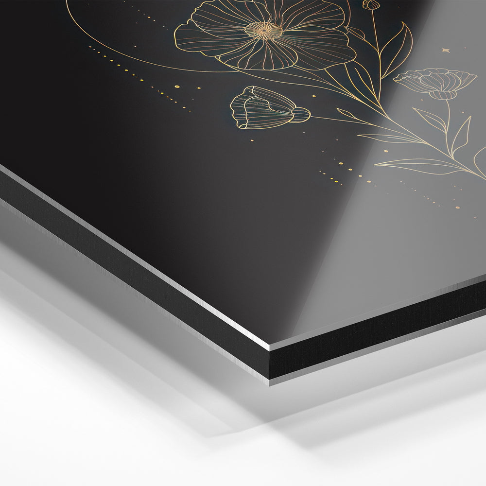 Gros plan du relief : la surépaisseur d'encre en lumière rasante sur aluminium Dibond.