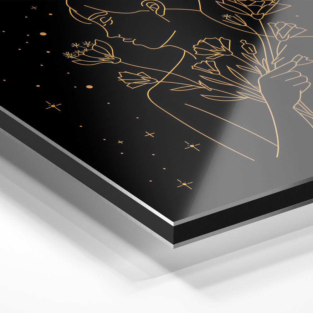 Gros plan du relief : la surépaisseur d'encre en lumière rasante sur aluminium Dibond.