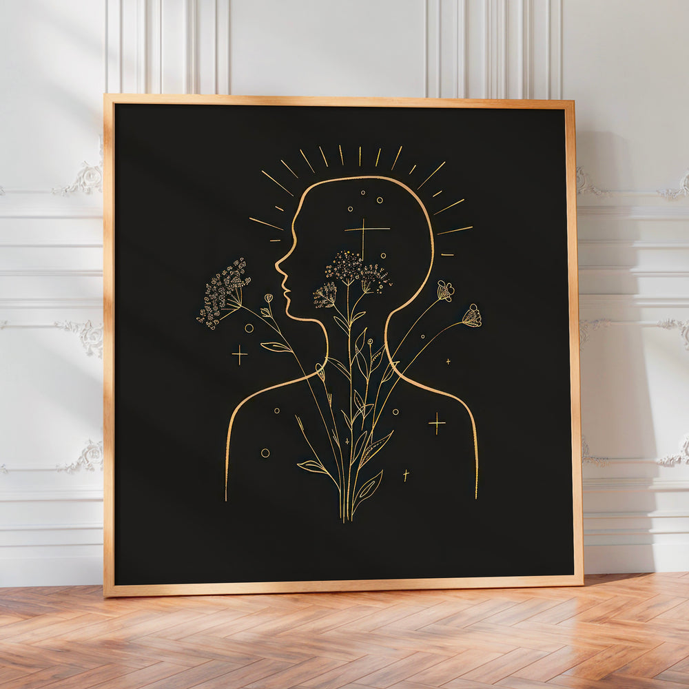 L'impression présentée en poster, sans encadrement, sur un mur neutre.