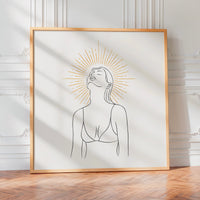 L'impression présentée en poster, sans encadrement, sur un mur neutre.