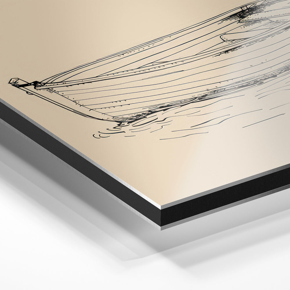 Gros plan du relief : la surépaisseur d'encre en lumière rasante sur aluminium Dibond.
