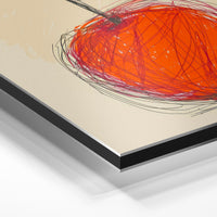 Gros plan de la matière : le tirage contrecollé sur aluminium Dibond mat, tranche visible.