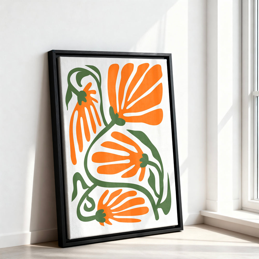 Le tableau accroché en situation dans un intérieur meublé.