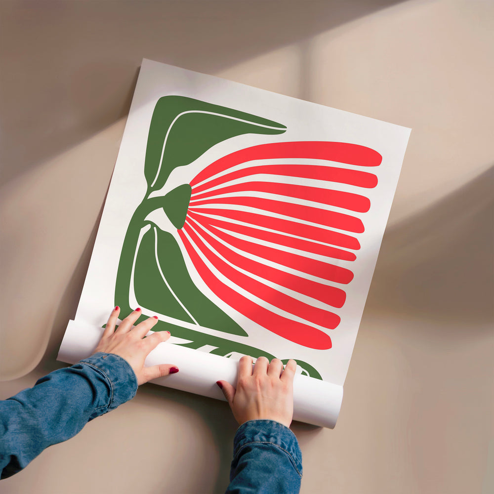 L'impression présentée en poster, sans encadrement, sur un mur neutre.