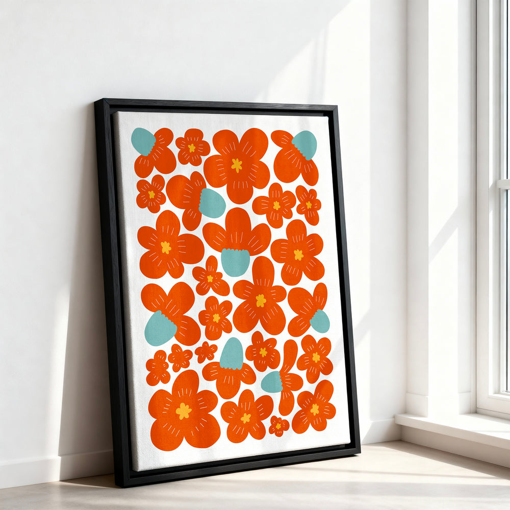 Le tableau accroché en situation dans un intérieur meublé.