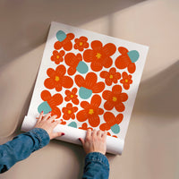 L'impression présentée en poster, sans encadrement, sur un mur neutre.
