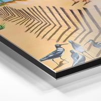 Gros plan du relief : la surépaisseur d'encre en lumière rasante sur aluminium Dibond.