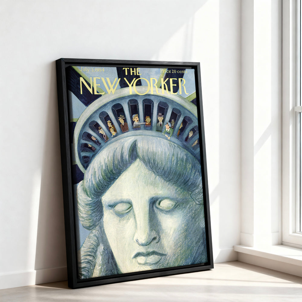 Le tableau accroché en situation dans un intérieur meublé.