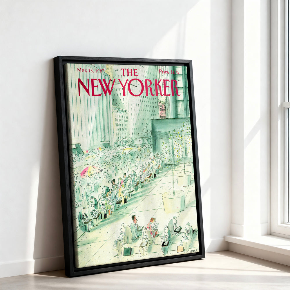 Le tableau accroché en situation dans un intérieur meublé.