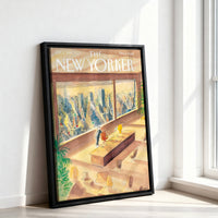 Le tableau accroché en situation dans un intérieur meublé.