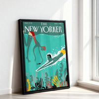 Le tableau accroché en situation dans un intérieur meublé.
