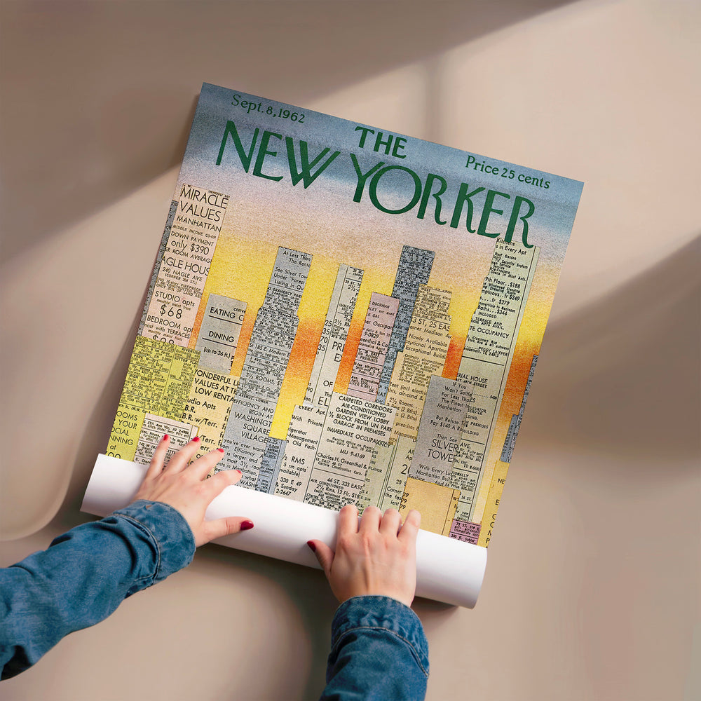 L'impression présentée en poster, sans encadrement, sur un mur neutre.