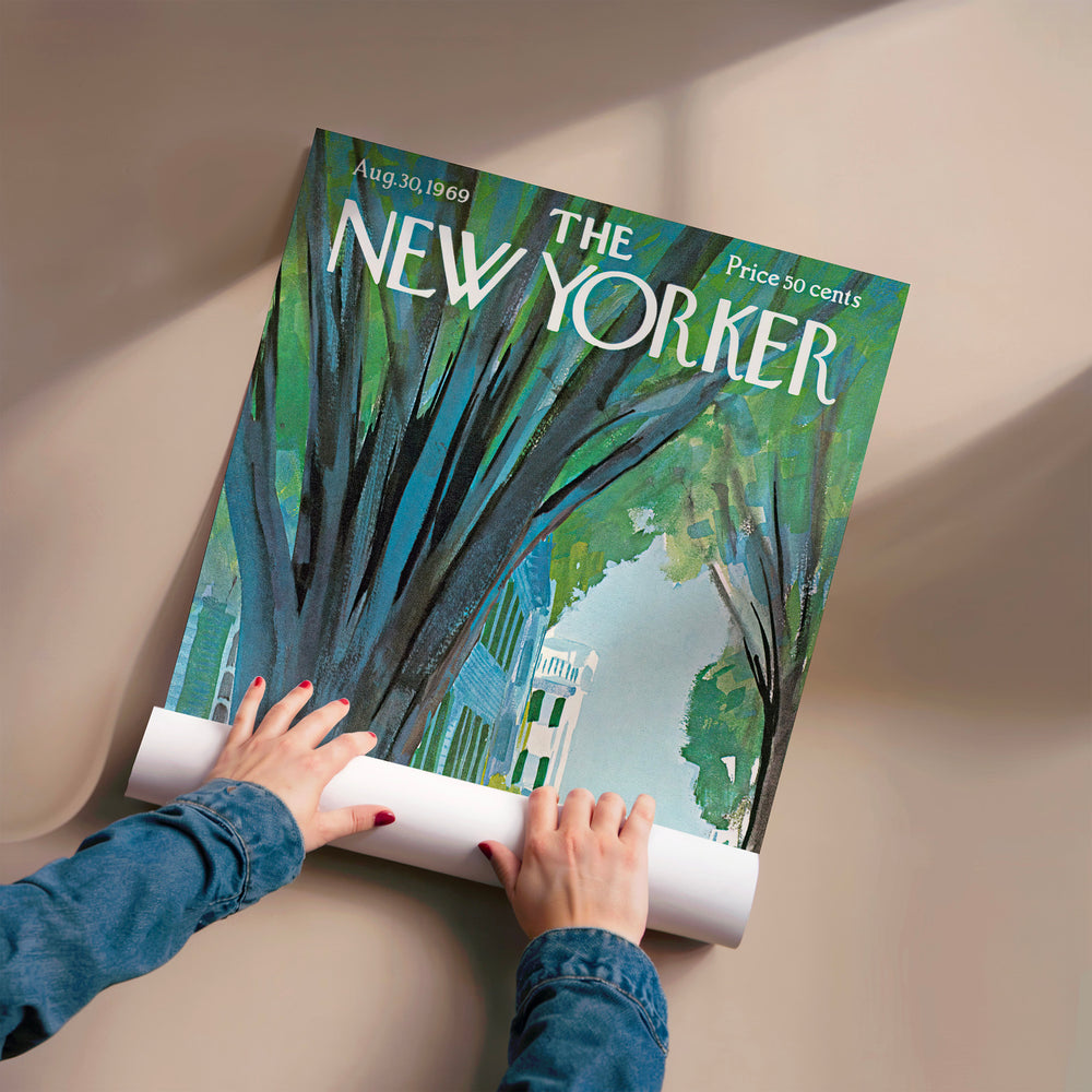 L'impression présentée en poster, sans encadrement, sur un mur neutre.