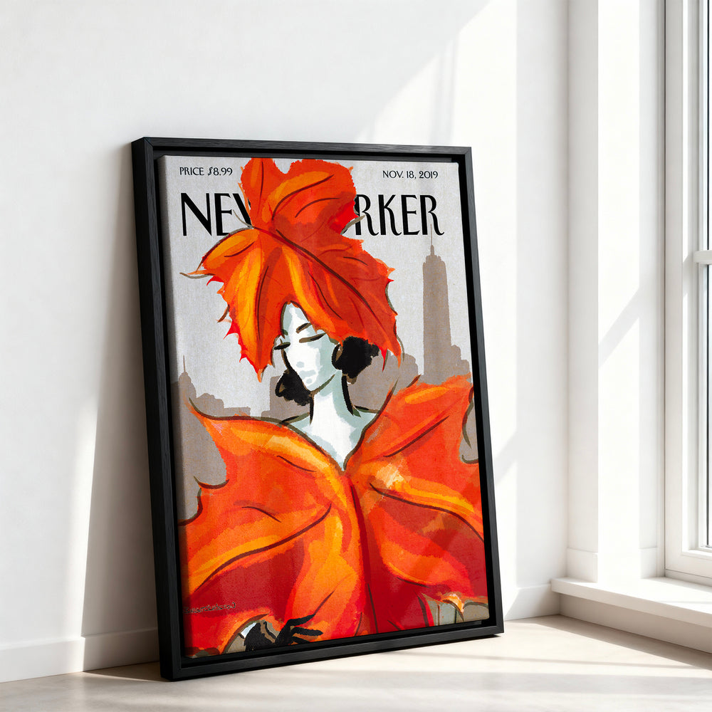 Le tableau accroché en situation dans un intérieur meublé.