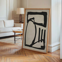 Le tableau accroché en situation dans un intérieur meublé.