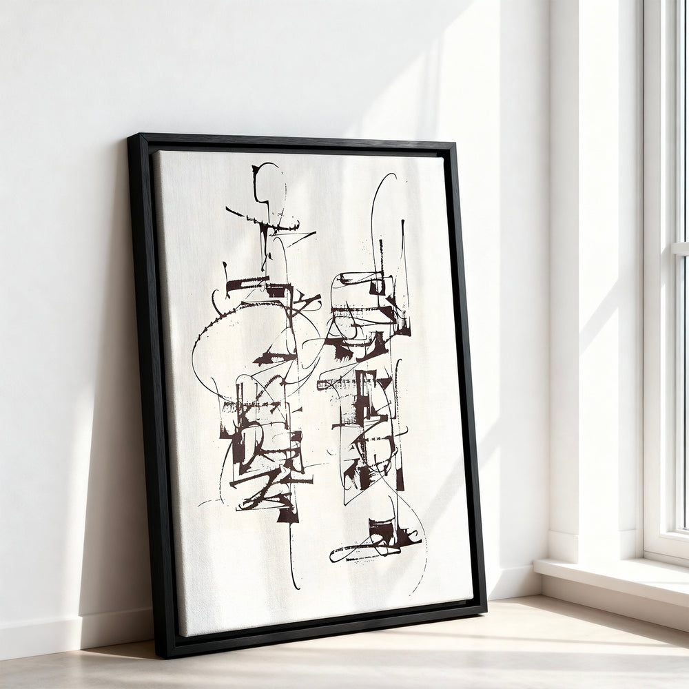 Le tableau accroché en situation dans un intérieur meublé.