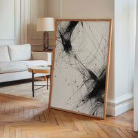 Le tableau accroché en situation dans un intérieur meublé.