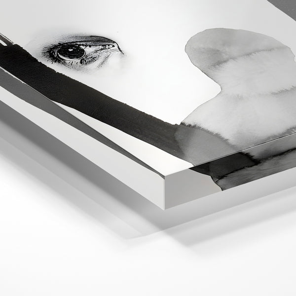 Silhouette abstraite au trait noir et blanc — Verre acrylique