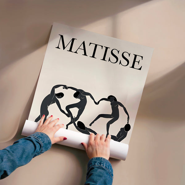 La Danse - Matisse, silhouettes noir et blanc — Poster HP mat
