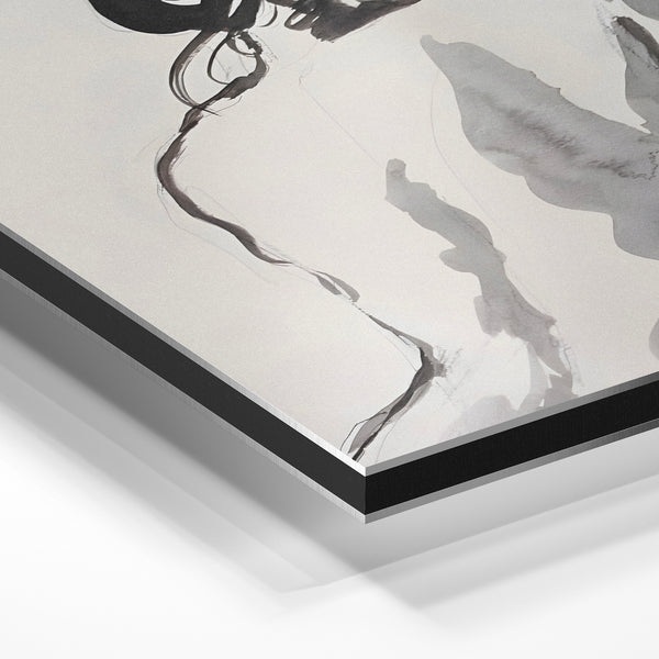 Femme de profil, étude minimaliste noir et blanc — Aluminium Dibond