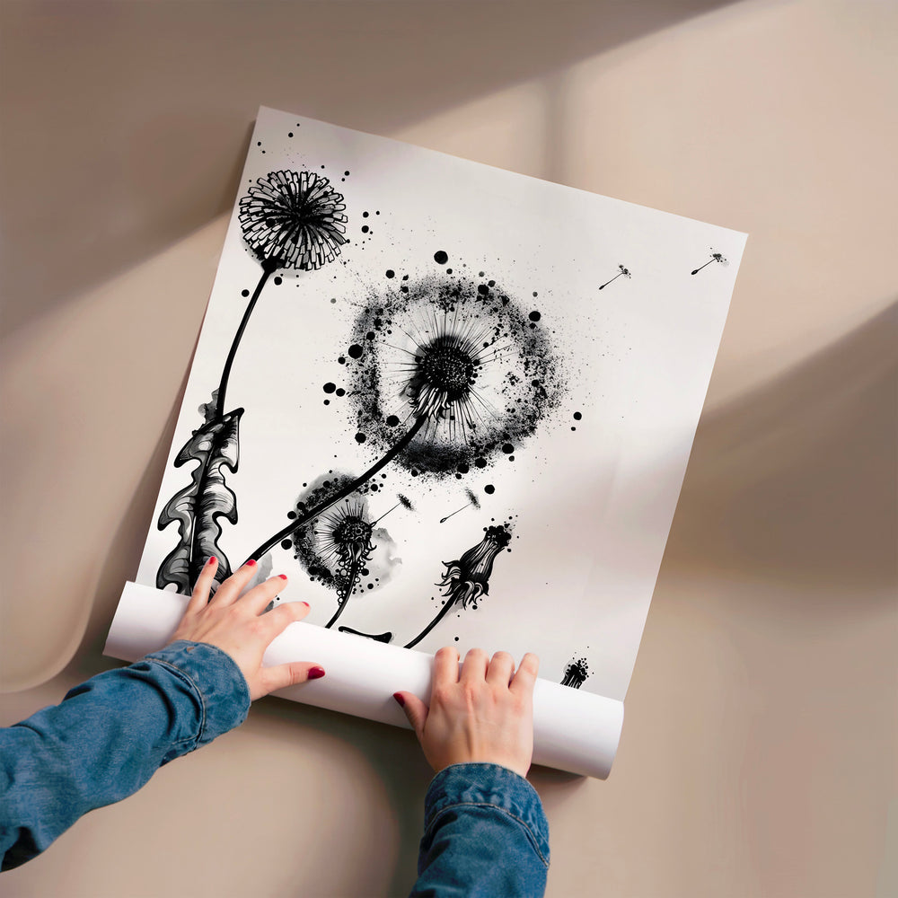 L'impression présentée en poster, sans encadrement, sur un mur neutre.