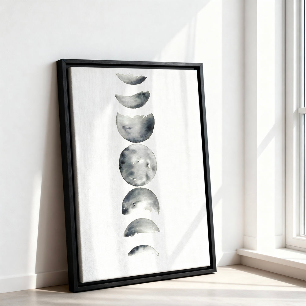 Le tableau accroché en situation dans un intérieur meublé.